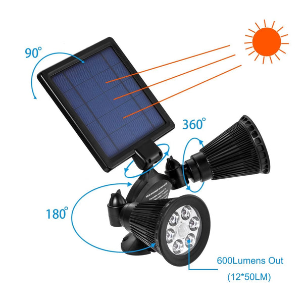 Motion Sensor Solar Light Twin Spotlight | FREE SHIPPING